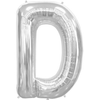 Silver Letter 'D' Balloon - (16"/40cm) Foil