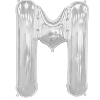 Silver Letter 'M' Balloon - (16"/40cm) Foil