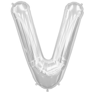 Silver Letter 'V' Balloon - (16"/40cm) Foil