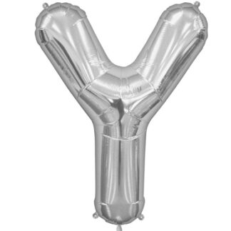 Silver Letter 'Y' Balloon - (16"/40cm) Foil