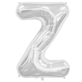 Silver Letter 'Z' Balloon - (16"/40cm) Foil
