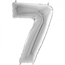 Silver Number 7 Balloon - 26" Foil