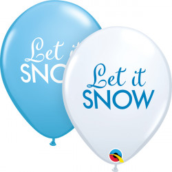 Robin's Egg Blue & White Simply Let It Snow Christmas Balloon - 11" Latex (25ct)