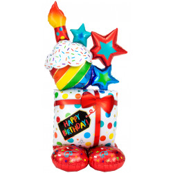 Stacked Birthday Icons AirLoonz Large Balloons - Foil