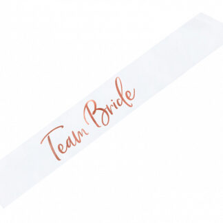 Rose Gold Team Bride On White Sash- 1ct