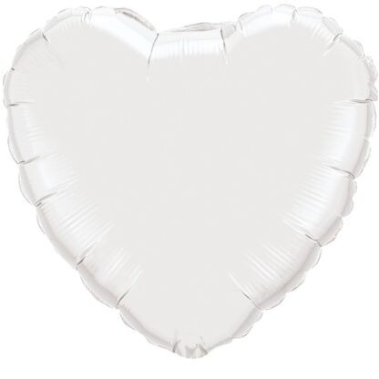 White Jumbo Heart Balloon - 36" Foil unpackaged