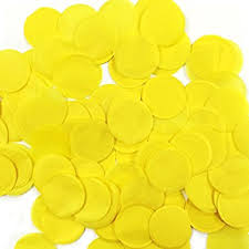 Yellow Paper Confetti Dots - (25mm) 100g