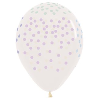 Pastel Crystal Clear Small Dots - 12" Latex (25ct)