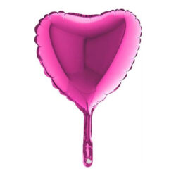 Mini Magenta Heart Shape Air-Filled Balloon – 9″ Foil