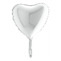 Mini White Heart Shape Air-Filled Balloon – 9″ Foil