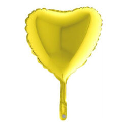 Mini Yellow Heart Shape Air-Filled Balloon – 9″ Foil