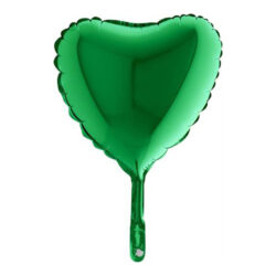 Mini Green Heart Shape Air-Filled Balloon – 9″ Foil
