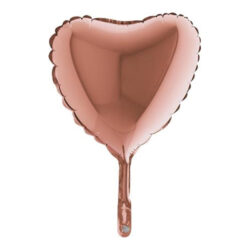 Mini Rose Gold Heart Shape Air-Filled Balloon – 9″ Foil
