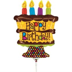 Mini Birthday Whole Cake Shape Air-Filled Balloon – Foil