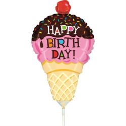 Mini Happy Birthday Ice-cream Shape Air-Filled Balloon – Foil