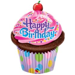 Mini Birthday Frosted Cupcake Shape Air-Filled Balloon – Foil