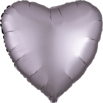 Greige Satin Luxe Heart Balloon - 18" Foil