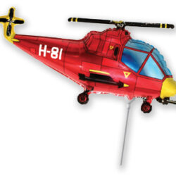 Mini Red Helicopter Shape Air-Filled Balloon – Foil