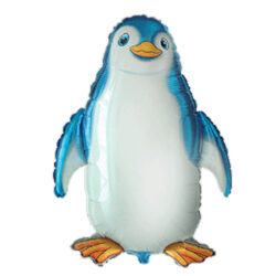 Mini Blue Happy Penguin Shape Air-Filled Balloon – Foil