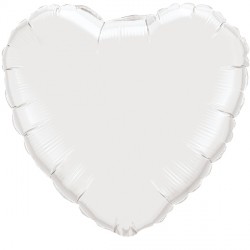 Mini White Heart Shape Air-Filled Balloon – 9″ Foil