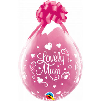 Lovely Mum Hearts-a-round Diamond Clear Balloon - 18" Latex (25ct)