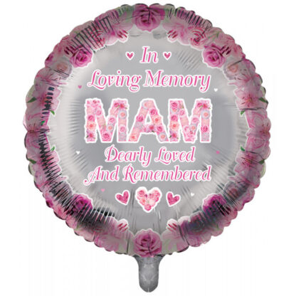 In Loving Memory Mam Pink Round Remembrance Balloon - 18" Foil