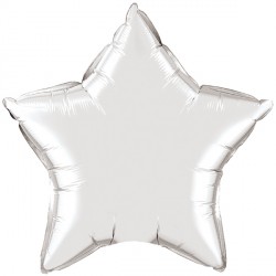 Mini White Star Shape Air-Filled Balloon – 4″ Foil