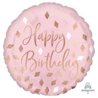 Happy Birthday Blush Balloon - 18" Foil
