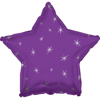 Grape Purple Sparkle Star Balloon - 18" Foil