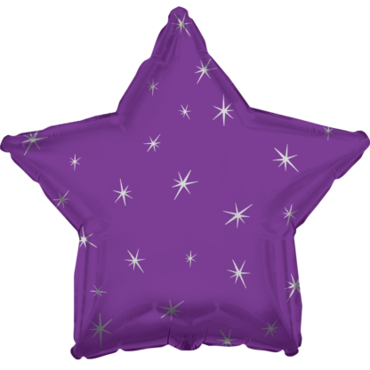 Grape Purple Sparkle Star Balloon - 18" Foil