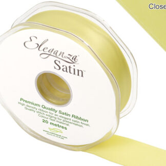 Pale Yellow No.10 Double Faced Satin - (25mm x 20m)
