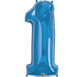 Blue Number 1 Balloon - 34" Foil