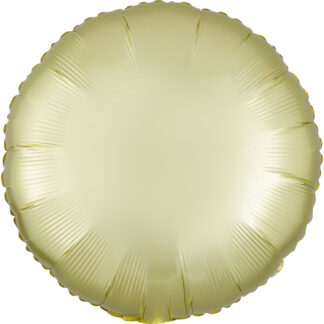 Satin Luxe Pastel Yellow Round Balloon - Foil