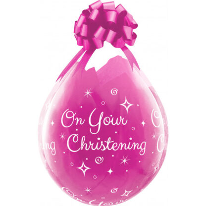 On Your Christening Diamond Clear Balloons – 18" Latex (25ct) - Image 2