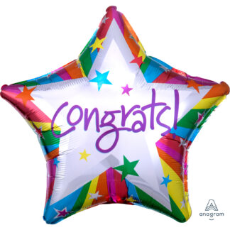 Rainbow Congrats Standard Foil Balloons 19"/48cm S40