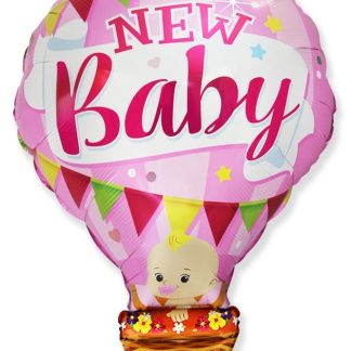 Hot Air Balloon Baby Girl Shape Balloon - Foil