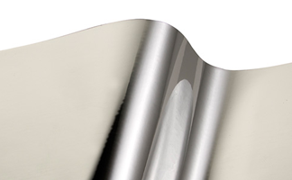 Indoor Polished Smooth Silver Metalized Vinyl - (1m X 305mm)