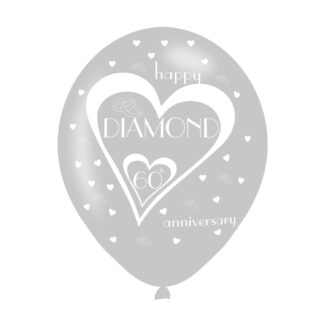 Diamond 60th Anniversary Balloons - 11" Latex (6ct)