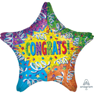 Streamer Explosion Congrats Balloons - Foil 18"