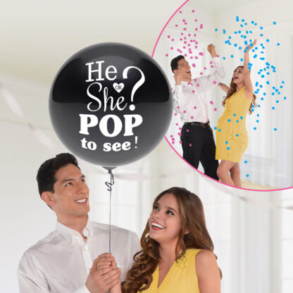 He or She Pop to See Balloons - 24" Latex - Image 2