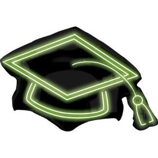 Graduation Neon Grad Cap SuperShape Balloon - (31"x 22") Foil