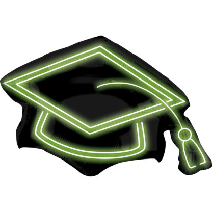 Graduation Neon Grad Cap SuperShape Balloon - (31"x 22") Foil