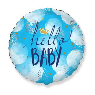 Hello Baby Boy Balloon - 18" Foil