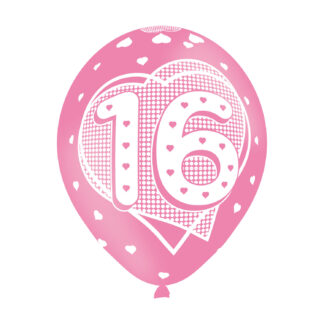 Age 16 Pink Latex Balloons - 11" Latex (6ct)