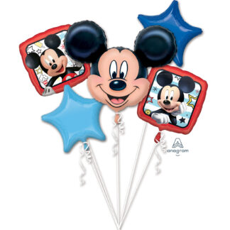 Mickey Roadster Balloon Bouquets - Foil 5 Balloons