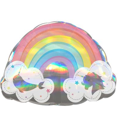 Magical Rainbow Holographic Supershape Balloon - (28" x 20") Foil