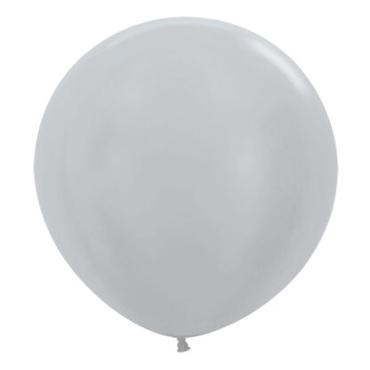 Satin 481 Silver Balloons - 24" Latex (3ct)
