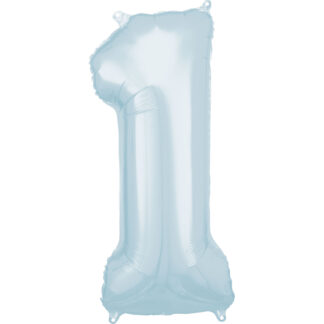 1st Birthday Large Blue SuperShape Balloon - (33" x 15") Foil