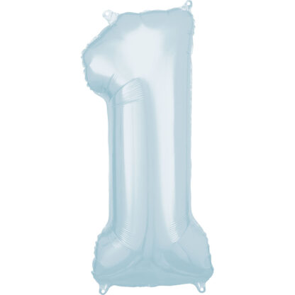 1st Birthday Large Blue SuperShape Balloon - (33" x 15") Foil