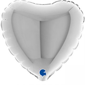 Mini Silver Heart Shape Air-Filled Balloon – 4″ Foil